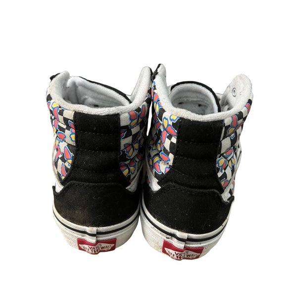 Vans Off the Wall High Top Girls Skate Shoes Size 3Y Butterfly Pattern‎ Black - Picture 5 of 8